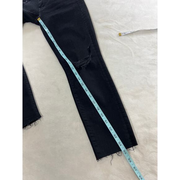 Mother Denim Womens 25 The Looker Skinny Leg Ankle Fray Guilty as Sin Black Jean - Picture 11 of 11